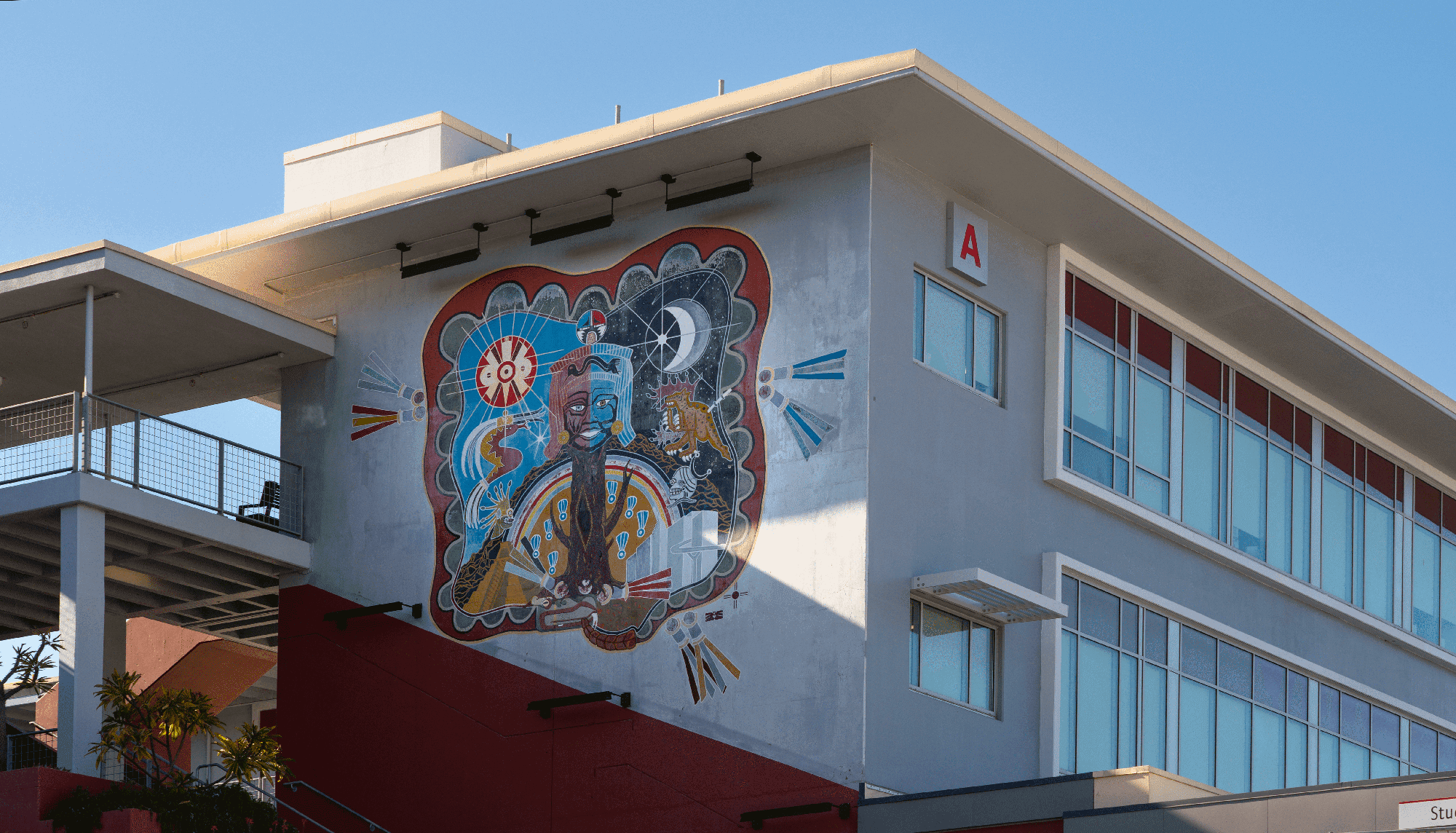 A colorful mural on a building at City College