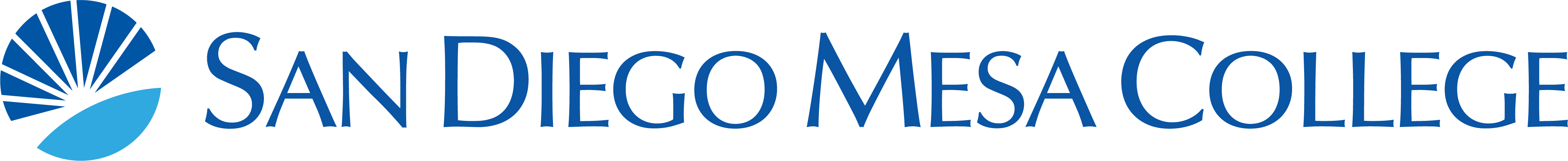 blue and cyan suburst logo next to words san diego mesa college