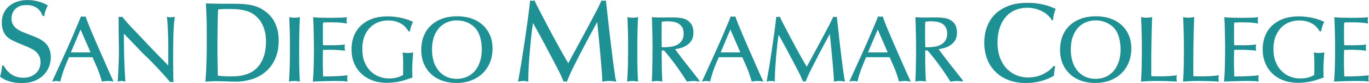 wordmark text san diego miramar college on one line