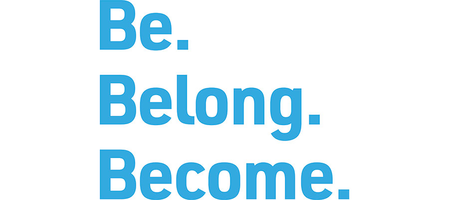 be belong become text logo