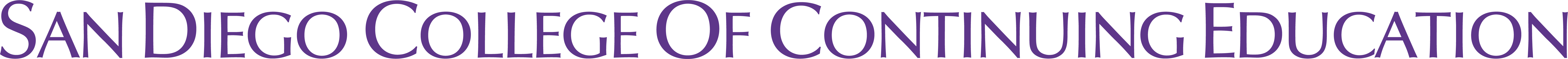 wordmark san diego college of continuing education on one line color logo