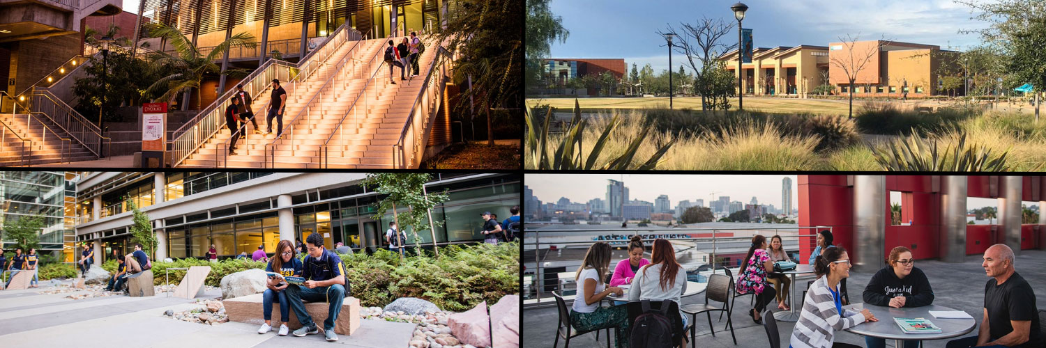 Four campuses Campuses - City, Mesa and Miramar colleges and Continuing education cesar chavez campus