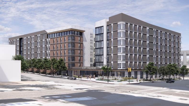 Artist’s rendering of future affordable student housing.