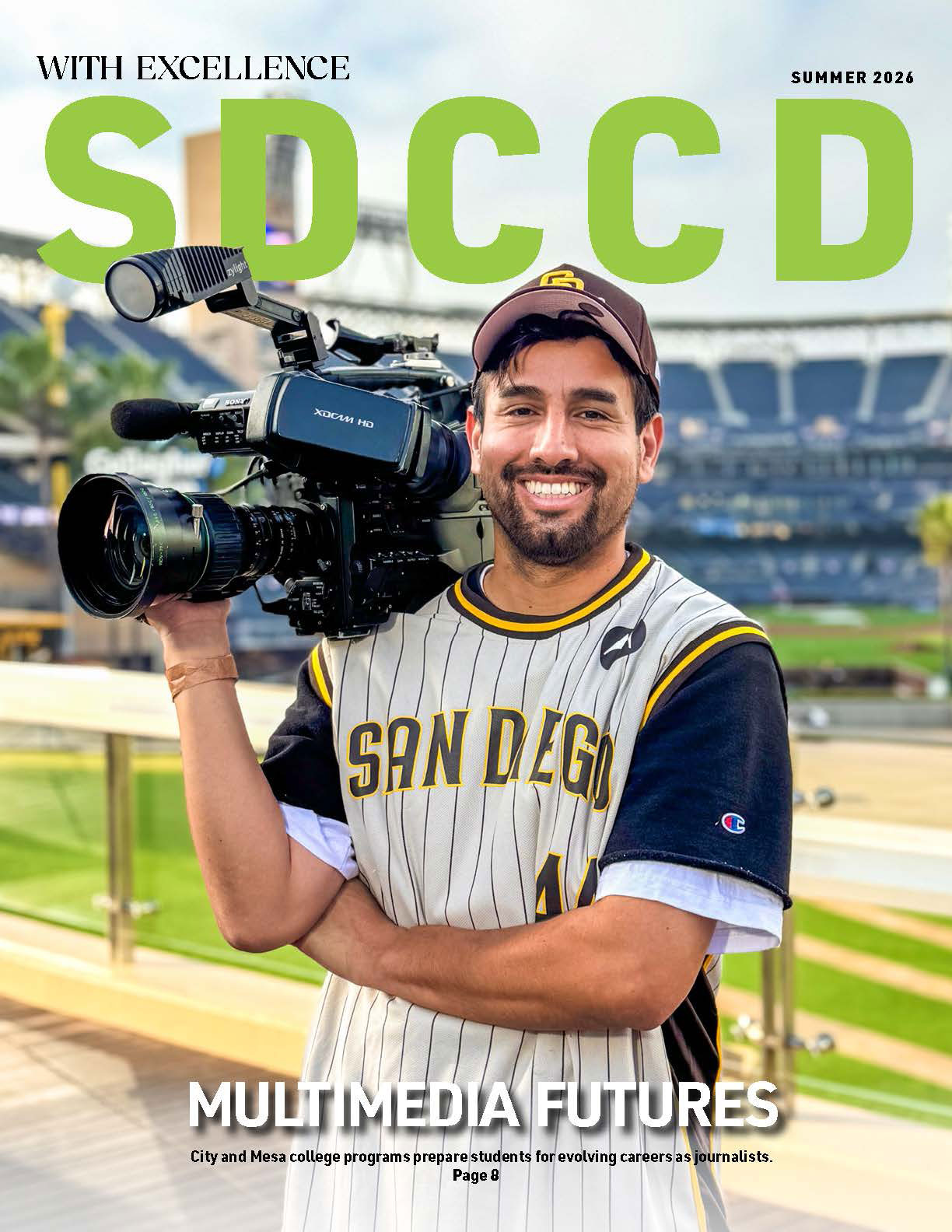 Cover of WE Magazine shows Beto Vasquez working on a volcano science project with five kids