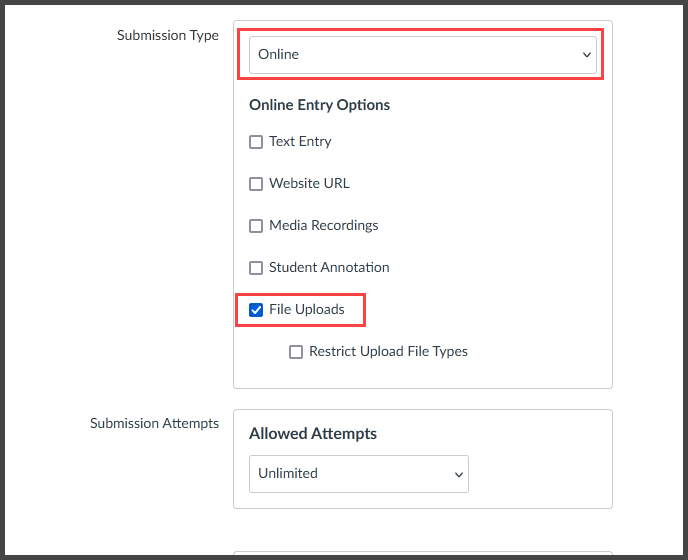screenshot from Canvas