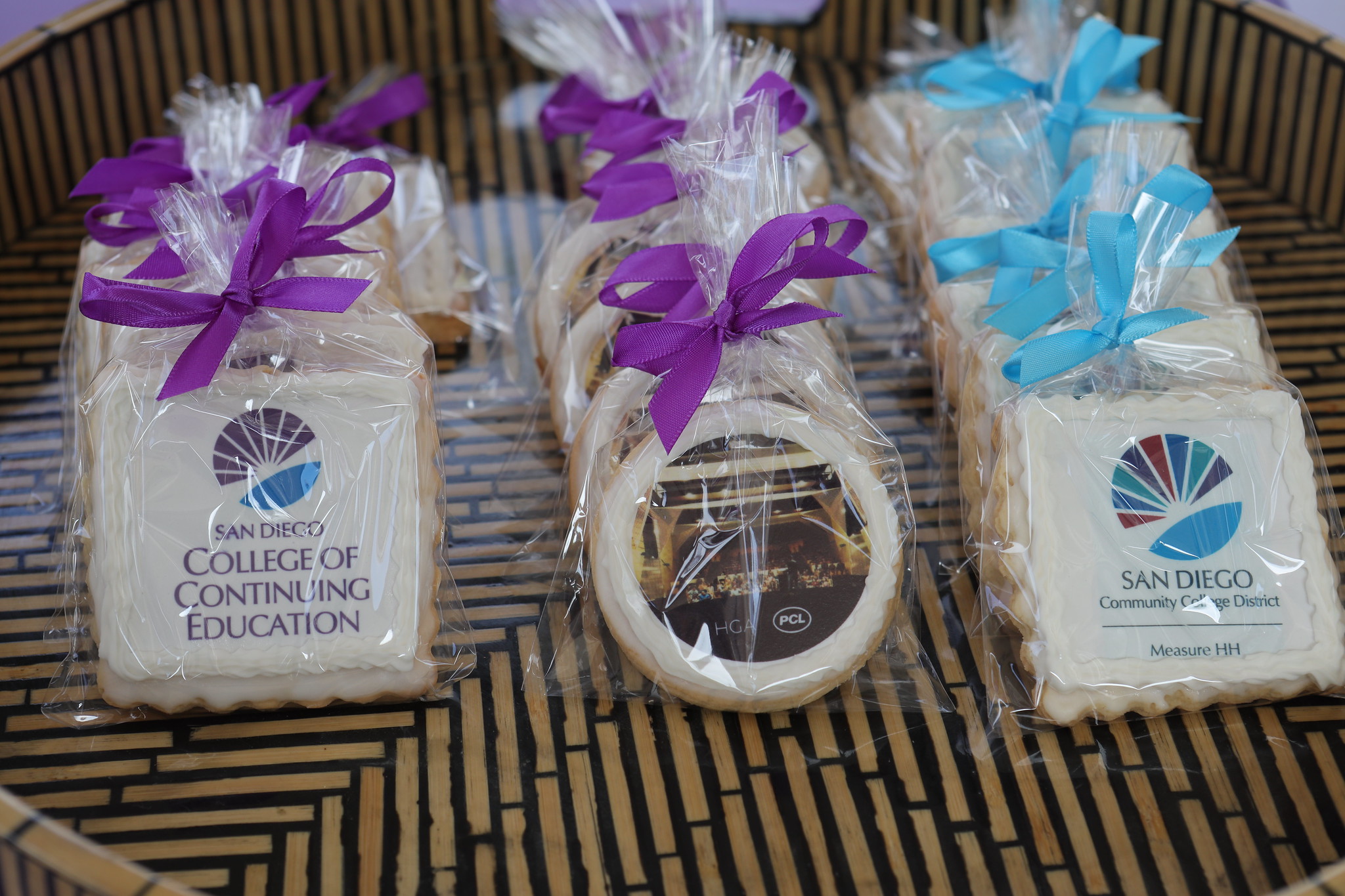 
A display of individually wrapped cookies
