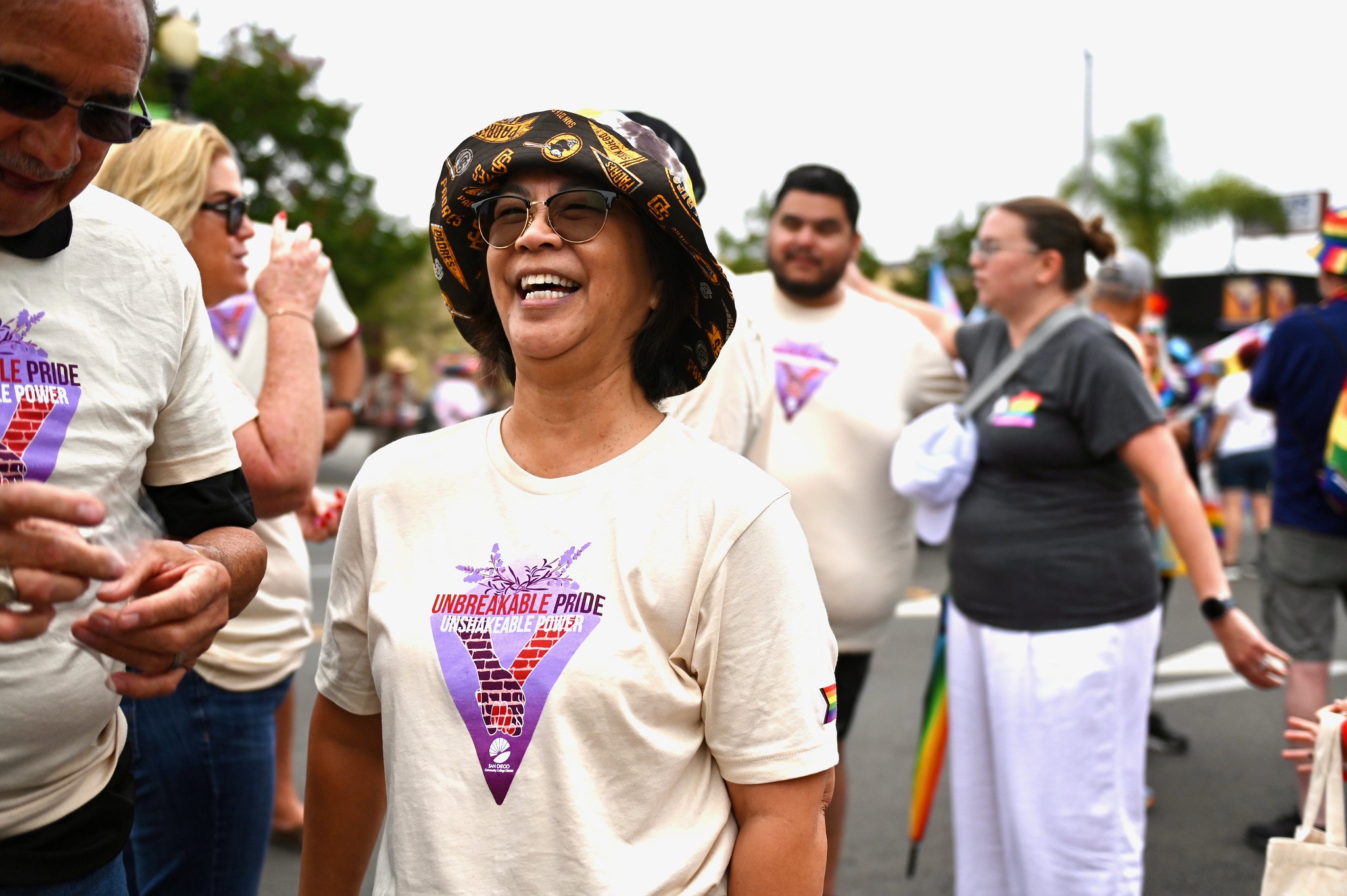 
Trustee Marichu Magana smiling before the start of the parade.
