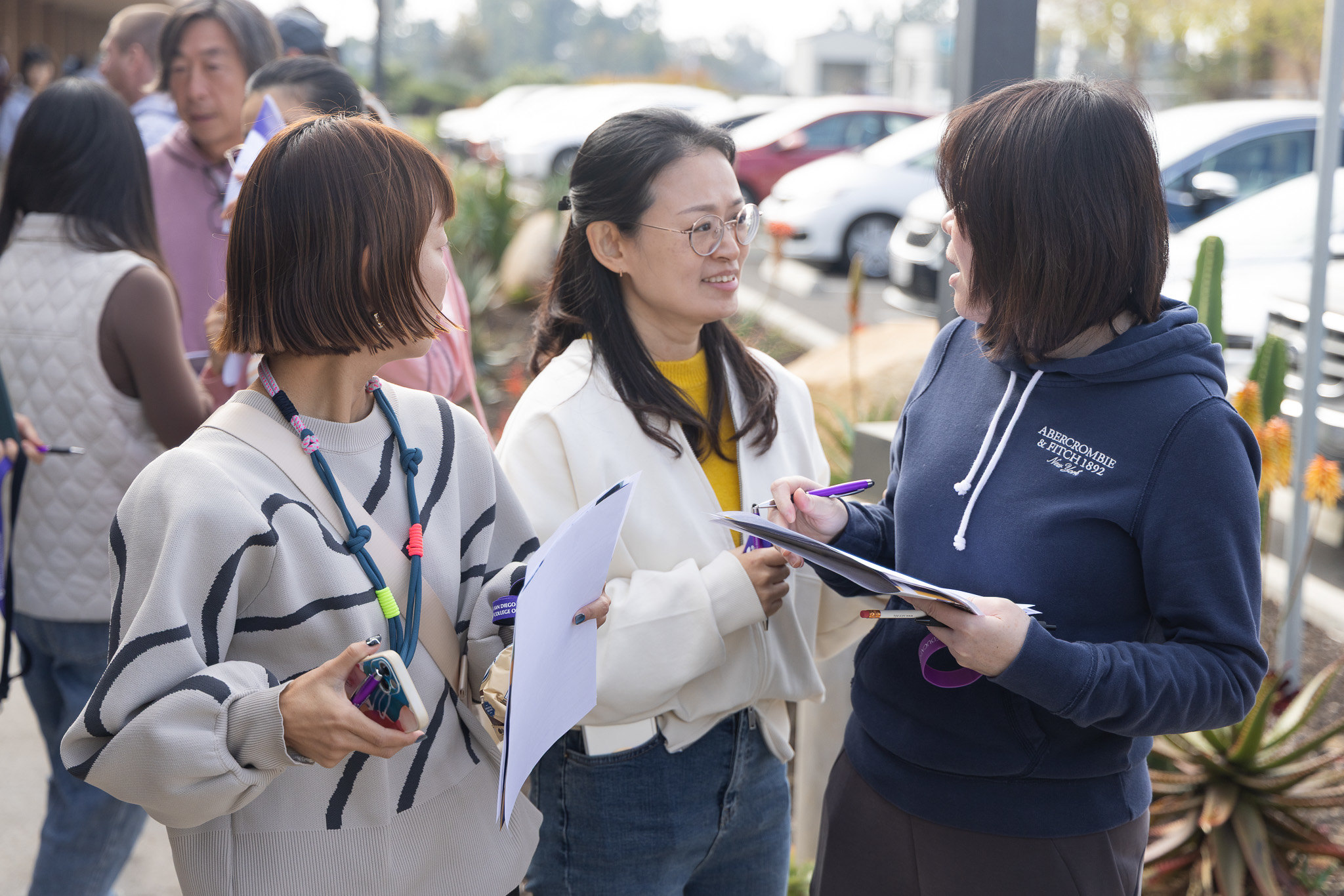 
Three students at Continuing Education.
