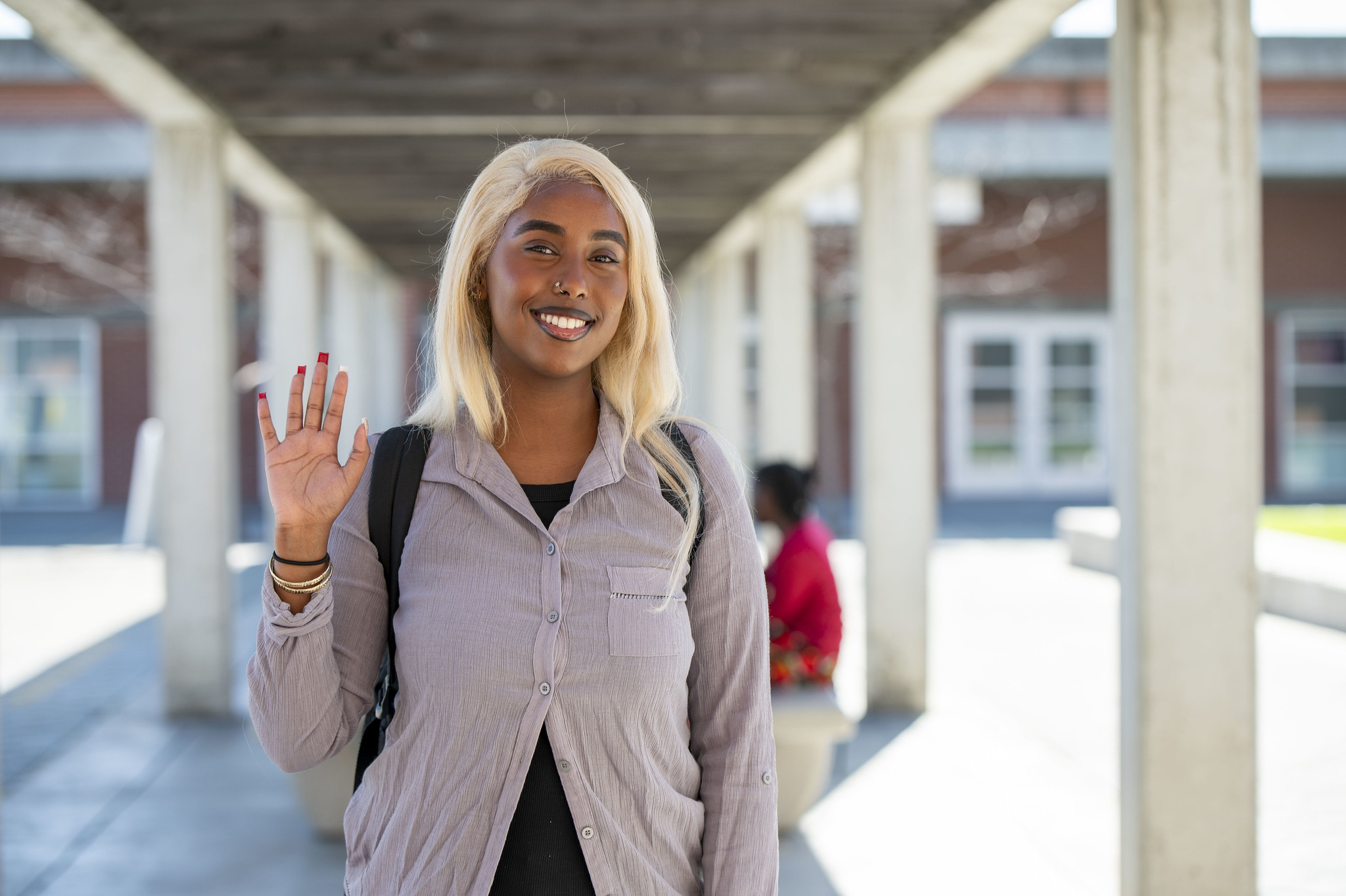 
A City College student on campus.
