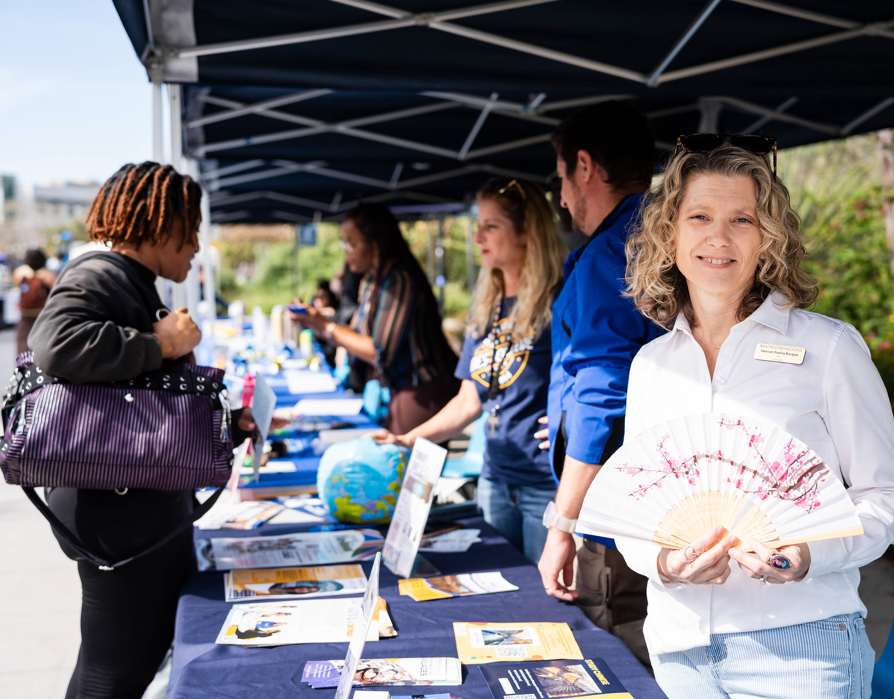 
Welcome booths at Mesa College.
